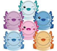 Funhax 48 Pcs Cartoon Axolotl Birthday Party Supplies Axolotl Paper Plates Reptile Animals Disposable Dessert Plates Tableware Set for Kids Boys Girls Baby Shower