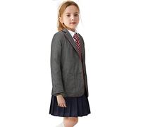 Funhoo Kids The Musical Cosplay Costume Gray School Girl Dress Matilda Uniform Suit Skirt Tie Halloween Party Outfit (Gray, S)