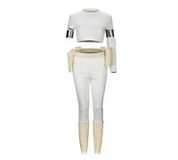 Funhoo White Women Queen Padme Amidala Costume Suit Shirt+Pants+Belt+Arm band+Leggings Accessories Classic Princess Leia Cosplay Costume Halloween Carnival Fancy Dress Outfit Adult (Suit, M)