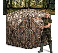 FUNHORUN Hunting Blind 270/360 Degree See Through Ground Blind，2/3 Person Soft Material Pop-Up Camouflage Tent，Easy-Fold Portable Concealed Shelter with Carrying Bag