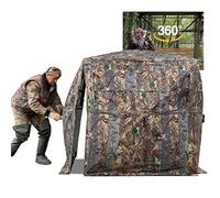 FUNHORUN Hunting Blind 360 Degree See Through Ground Blind for Deer Hunting, 2/3 Person Pop Up Camouflage Tent for Deer and Turkey, Portable Concealed Shelter with Carrying Bag