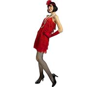 Funidelia | 1920s Flapper Costume in Red for woman 20s, Cabaret, Gangster, Decades - Costumes for adults, accessory fancy dress & props for Halloween, carnival & parties - Size L - Red
