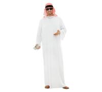 Funidelia Arab Costume for Men with tunic and scarf, Sheikh Suit for Adult, Carnival, Halloween and Hen and stag do Costumes - Size 3XL