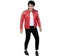 Funidelia | Beat It Jacket for Man Pop Music, Music Bands, Singers, 80s - Accessories for Adults, Costume Accessories - Size L - XL - Red
