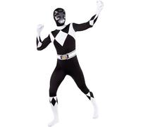 Funidelia Black Power Ranger Second Skin Costume for men and women, Official License, Size L Films & Series, Superheroes - Fancy dress for adults for parties, Carnival and Halloween