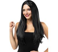 Funidelia | Black Straight Wig for woman Witch, Wizards, Halloween, Horror - Accessories for adults, costume accessories - Black