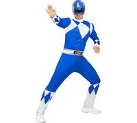 Funidelia Blue Power Ranger Costume for man, Official License, Size XL Films & Series, Superheroes - Fancy dress for adults for parties, Carnival and Halloween