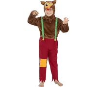 Funidelia | Brown Wolf Costume for boys & girls Animals, Werewolf, Big bad wolf - Costumes for kids, accessory fancy dress & props for Halloween, carnival & parties - Size 5-6 years - Brown