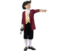 Funidelia | Captain Hook Costume for boy Peter Pan, Pirates, Tales, Captain Hook - Costume for kids accessory fancy dress & props for Halloween, carnival & parties - Size 10-12 years - Red