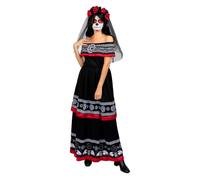 Funidelia Catrina Costume for Women with Headband with Flowers and Veil, Day of the Dead Fancy dress for Adults, Carnival, Halloween and Party Costumes - Size L