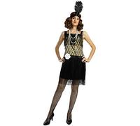 Funidelia | Chic Flapper Costume for woman 20s, Cabaret, Gangster, Decades - Costumes for adults, accessory fancy dress & props for Halloween, carnival & parties - Size L - Grey/Silver