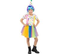 Funidelia | Clown Costume for girl Clowns, Circus, Funny - Costume for kids accessory fancy dress & props for Halloween, carnival & parties - Size 10-12 years - Red