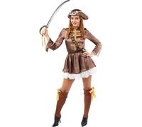 Funidelia | Colonial Pirate Costumes for woman Corsair, Buccaneer - Costumes for adults, accessory fancy dress & props for Halloween, carnival & parties - Size L - Brown