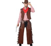 Funidelia | Cowboy Gunfighter Costume for man Cowboys, Indian, Western - Costume for adults accessory fancy dress & props for Halloween, carnival & parties - Size S - M - Brown