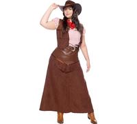 Funidelia | Deluxe Cowgirl Costume for woman Cowboys, Indian, Western - Costume for adults accessory fancy dress & props for Halloween, carnival & parties - Size S - Brown