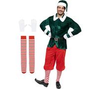 Funidelia | Deluxe Elf Costume with accessories for man Christmas Elf - Costume for adults accessory fancy dress & props for Halloween, carnival & parties - Size XL - Green
