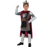 Funidelia | Deluxe King Arthur Costume for boy Knight - Costume for kids accessory fancy dress & props for Halloween, carnival & parties - Size 3-4 years - Maroon