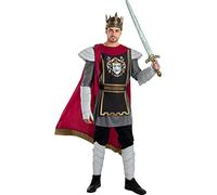Funidelia | Deluxe King Arthur Costume for man Medieval, Middle Ages, Knight - Costume for adults accessory fancy dress & props for Halloween, carnival & parties - Size M - Maroon