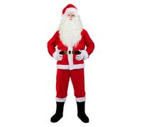 Funidelia Deluxe Santa Claus Costume for Men, Includes Pants, Belt, Jacket, Boot Covers and Hat, Christmas - Outfit for Adults for Parties, Carnival and Halloween - Size XXL