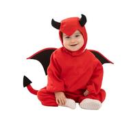 Funidelia Devil Costume for Baby with jumpsuit, hood, wings and tail, Demon Suit, Halloween and Carnival Costumes - Size 0-6 months