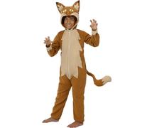 Funidelia | Fox Costume for boys & girls Animals - Costumes for kids, accessory fancy dress & props for Halloween, carnival & parties - Size 7-9 years - Brown