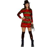 Funidelia | Freddy Krueger Costume- A Nightmare on Elm Street for woman Freddy, Horror - Costume for adults, accessory fancy dress & props for Halloween, carnival & parties - Size XS - Red