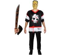 Funidelia | Friday The 13th Jason Hockey Costume with Machete for Man Horror Movies, Horror - Costume for Adults Accessory Fancy Dress & Props for Halloween, Carnival & Parties - Size M - Black