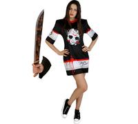 Funidelia | Friday the 13th Jason Hockey Costume With Machete for woman Horror Movies - Costume for adults, accessory fancy dress & props for Halloween, carnival & parties - Size: XL - Black
