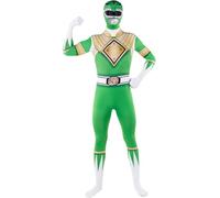 Funidelia Green Power Ranger Second Skin Costume for men and women, Official License, Size M Films & Series, Superheroes - Fancy dress for adults for parties, Carnival and Halloween