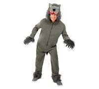 Funidelia | Grey Wolf Costume for men and women Animals, Werewolf, Big bad wolf - Costume for adults accessory fancy dress & props for Halloween, carnival & parties - Grey/Silver