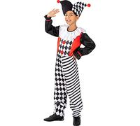 Funidelia | Harlequin Costume for boy Clowns, Circus, Funny - Costume for kids accessory fancy dress & props for Halloween, carnival & parties - Size 5-6 years - Black