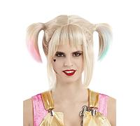 Funidelia | Harley Quinn Wig - Birds of Prey for woman Superheroes, Suicide Squad - Accessories for adults, fancy dress costumes & props for Halloween, carnival & parties - One Size