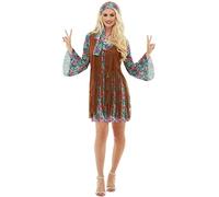 Funidelia | Hippie costume for woman 60s, Hippie, Flower power, Decades - Costumes for adults, accessory fancy dress & props for Halloween, carnival & parties - Size L