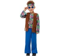 Funidelia | Hippie costumes for boy 60s, Hippie, Flower power, Decades - Costumes for kids, accessory fancy dress & props for Halloween, carnival & parties - Size 5-6 years