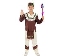 Funidelia | Indian Costume for boy Indian, Cowboys, Western - Costume for kids accessory fancy dress & props for Halloween, carnival & parties - Size 5-6 years - Brown
