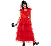 Funidelia | Lydia costume - Beetlejuice for woman Tim Burton, Horror Movies, Horror - Costume for adults accessory fancy dress & props for Halloween, carnival & parties - Size M - Red