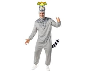 Funidelia | Madagascar King Julien Costume for man Cartoons, Madagascar, Films & Series - Costume for Adults Accessory Fancy Dress & Props for Halloween, Carnival & Parties - Size M - L Grey/Silver