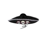 Funidelia | Mariachi Hat for man Sugar skull, Halloween, Day of the Dead (Día de los muertos), Horror - Accessories for adults, costume accessories - Black