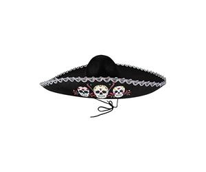 Funidelia | Mariachi Hat for man Sugar skull, Halloween, Day of the Dead (Día de los muertos), Horror - Accessories for adults, costume accessories - Black