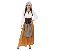 Funidelia | Medieval Peasant Costume for woman Peasants, Innkeeper - Costume for adults accessory fancy dress & props for Halloween, carnival & parties - Size L - Brown