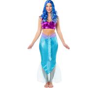 Funidelia | Mermaid Tail for Woman Mythology - Costume for Adults Accessory Fancy Dress & Props for Halloween, Carnival & Parties - Size M - Blue