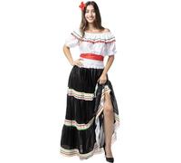 Funidelia | Mexican Costume for woman Mexican & Mariachi, Sugar skull - Costume for adults accessory fancy dress & props for Halloween, carnival & parties - Size S - M - Black