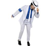 Funidelia | Michael Jackson Smooth Criminal Costume for man - Pop Music, Music Bands, Singers, 80s - Costume for adults accessory fancy dress & props for Halloween, carnival & parties - White