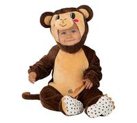 Funidelia Monkey Costume for Babies, Includes snap-on jumpsuit, hat, tail and booties, Size 0-6 months, Animals, Chimpanzee - Costume for babies for parties, Carnival and Halloween