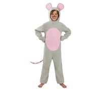 Funidelia Mouse Costume for Kids, Includes Jumpsuit, Headpiece, Tail and Mittens - Outfit for Kids for Parties, Carnival and Halloween - Size 10-12 Years