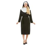 Funidelia Nun Costume for Women with robe and coif, Religious Outfit for Adult, Carnival, Halloween and Stag Hen Parties Costumes - Size S