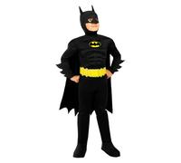 Funidelia Official Batman Costume for Boys, Jumpsuit, Belt, Cape with Mask and Boot Covers, Superheroes - Outfit for Kids for Parties, Carnival and Halloween
