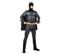 Funidelia Official Batman Costume - The Dark Knight for Men, Includes Jumpsuit, Belt, Cape with Balaclava, Superheroes - Outfit for Adults for Parties, Carnival and Halloween