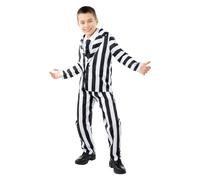 Funidelia Official Beetlejuice Costume for Boys with pants, blazer and tie, Beetlejuice Outfit for Children Tim Burton, Carnival, Halloween and Party Costumes - Size 7-9 years