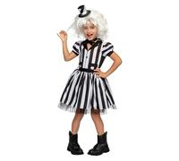 Funidelia Official Beetlejuice Costume for Girls with dress and wig, Beetlejuice Outfit for Children Tim Burton, Carnival, Halloween and Party Costumes - Size 7-9 years